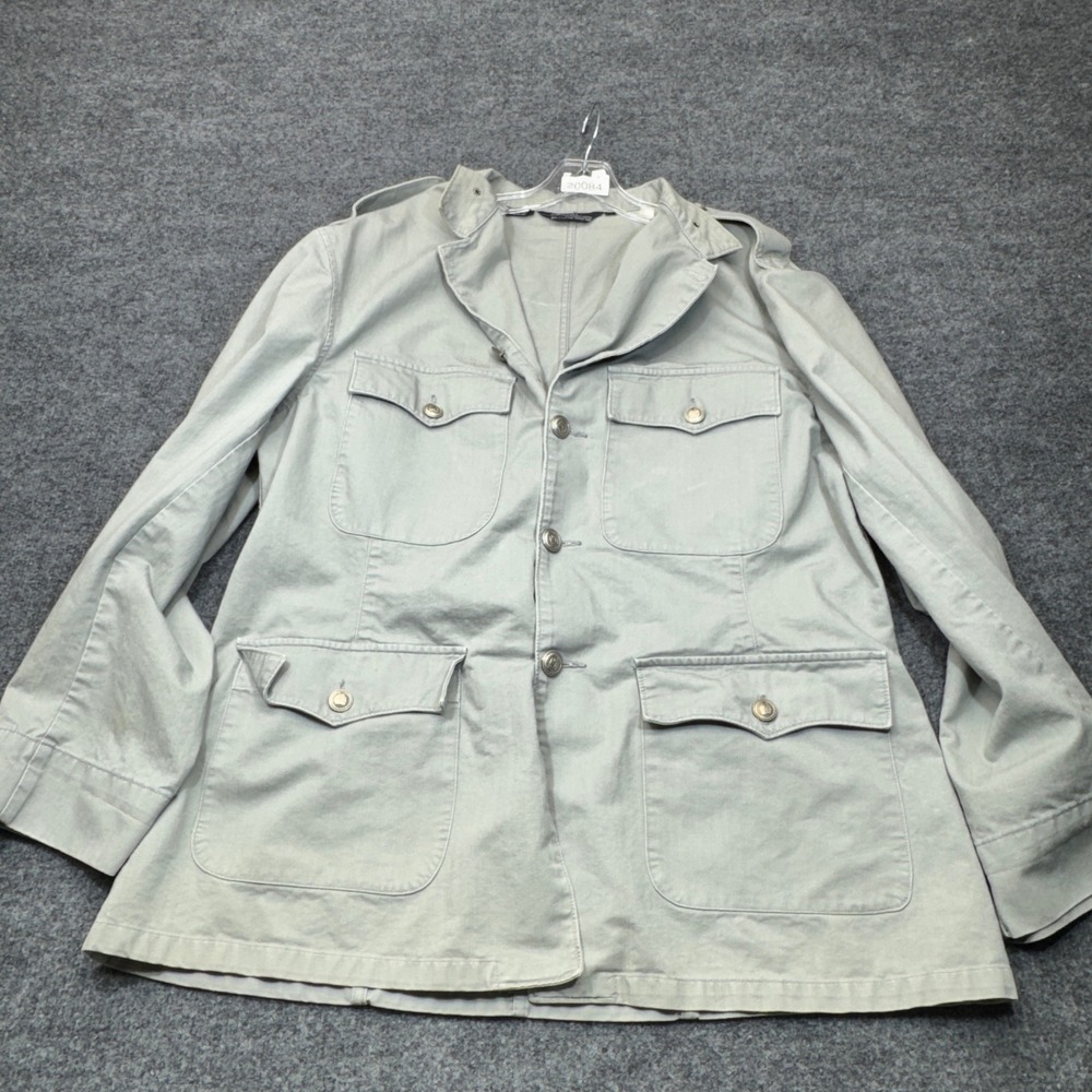 Vintage Polo Ralph Lauren Jacket Mens XL Gray HBT Safari Utility Field Coat 90s